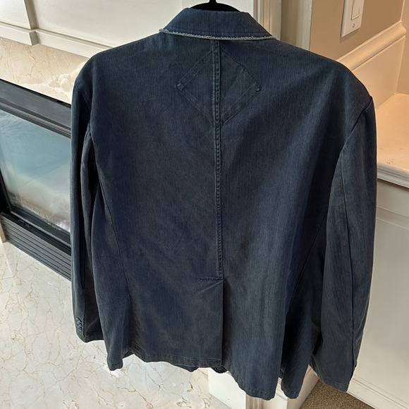 Positano Men’s Blue Raw Hem Blazer Size Large - Picture 9 of 11